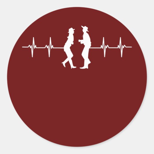 Square Dance Cowboy Westerne Dance Teacher Dancing Ronde Sticker (Voorkant)