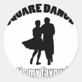 Square Dance design Ronde Sticker (Voorkant)
