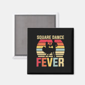 Square Dance Fever Cowboy Country Music Square Dan Magneet (Voorkant / Achterkant)