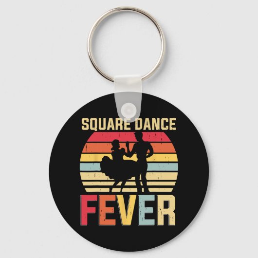 Square Dance Fever Cowboy Country Music Square Dan Sleutelhanger (Voorkant)