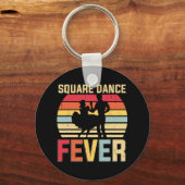 Square Dance Fever Cowboy Country Music Square Dan Sleutelhanger (Voorkant)