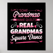 Square Dance Four Couples Folk Dancer Grandma Gran Poster (Voorkant)