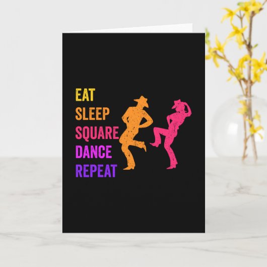 Square Dance Herhalen Kaart (Gele Bloem)