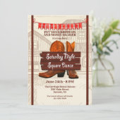 Square Dance Invitation Kaart (Staand voorkant)