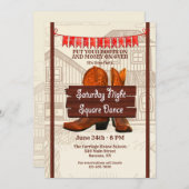 Square Dance Invitation Kaart (Voorkant / Achterkant)