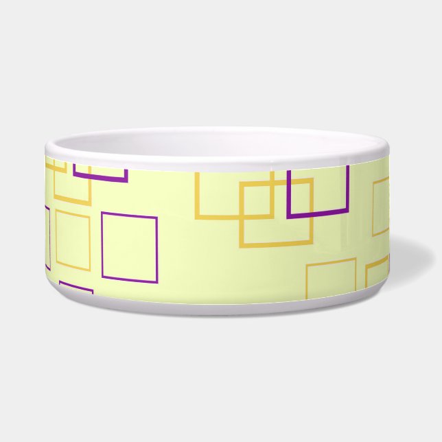 Square Dance Keramische Pet Bowl Voerbakje (Voorkant)