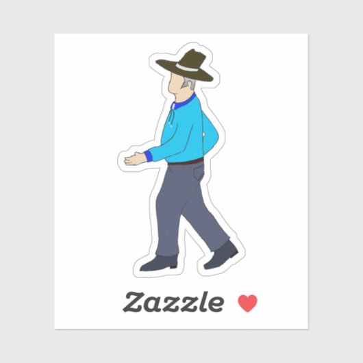 Square Dance Man Sticker (Vel)