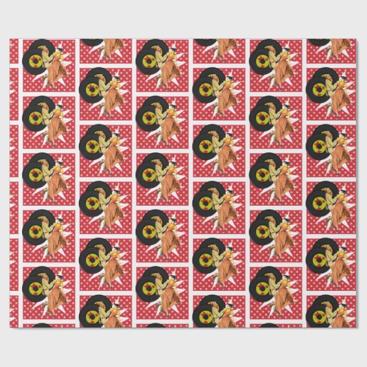 Square Dance of 50"s Dancers Gift Wrapping Cadeaupapier (Vlak)