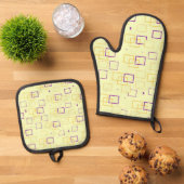 Square Dance Ovenwant & Pannenlap Set (Top down)