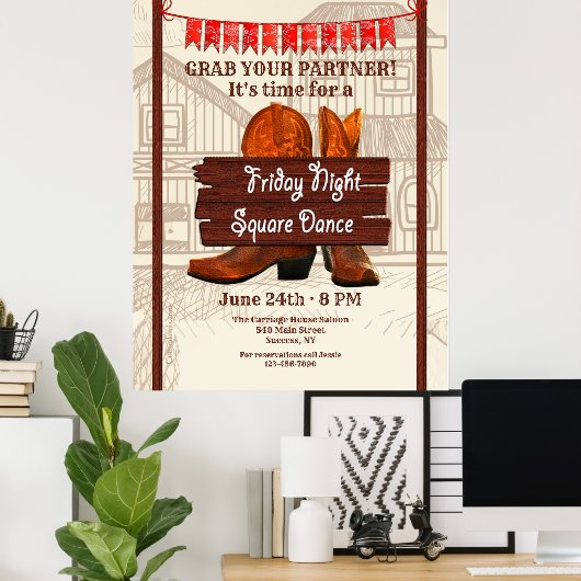 Square Dance Poster (Thuiskantoor)