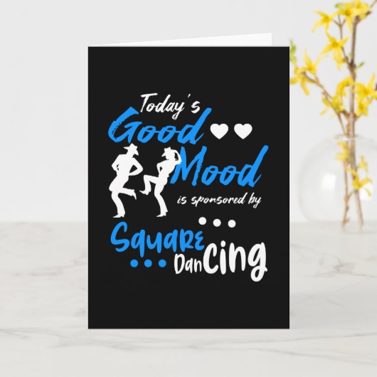 Square Dance Square Dancing Kaart (Gele Bloem)