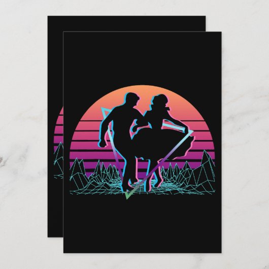 Square Dance Square Dancing Retro Kaart (Voorkant / Achterkant)