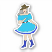 Square Dance Woman Sticker (Voorkant)