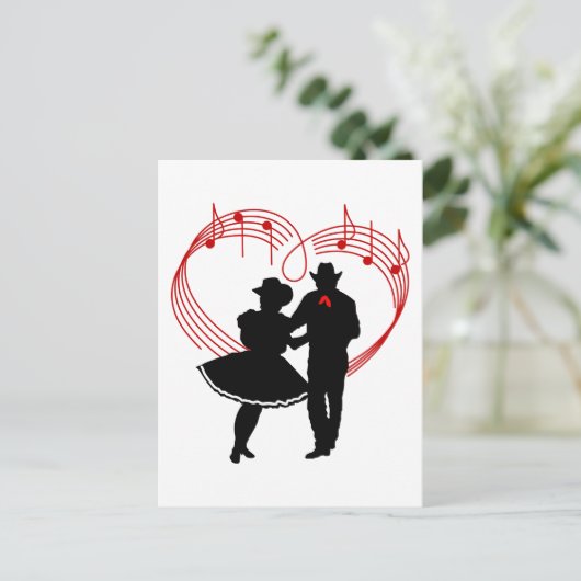 Square Dancers Briefkaart (Staand voorkant)