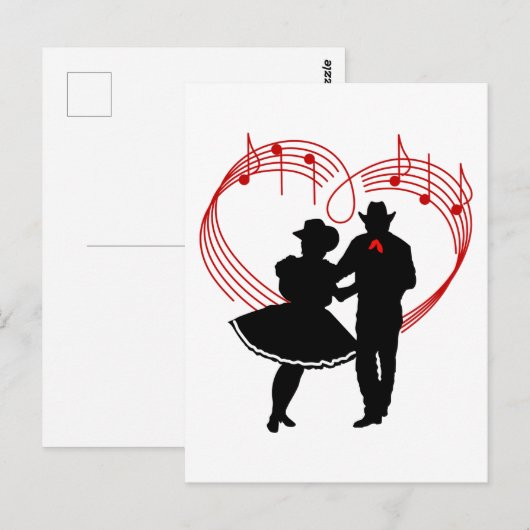 Square Dancers Briefkaart (Voorkant / Achterkant)