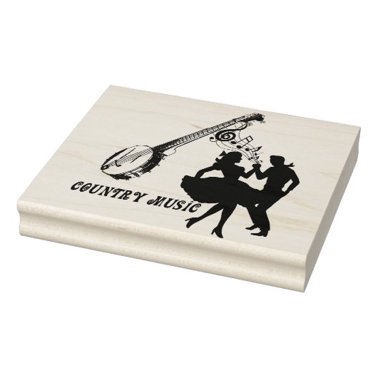 Square Dancers Country Music Banjo Art Rubberstempel (Stempel)