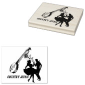 Square Dancers Country Music Banjo Art Rubberstempel (Gestempeld)