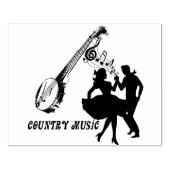 Square Dancers Country Music Banjo Art Rubberstempel (Afrduk)