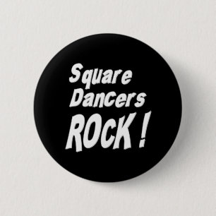 Square Dancers Rock! Knoop Ronde Button 5,7 Cm