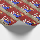 Square Dancing Barn Dance Scene Home-Down Cadeaupapier (Hoek)