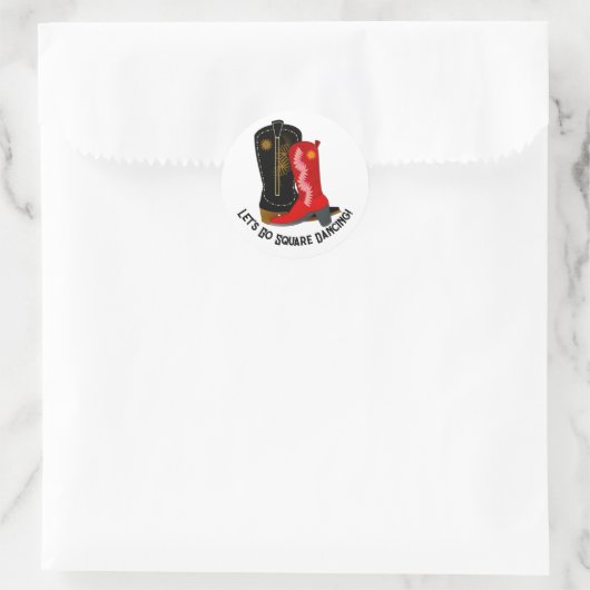 Square Dancing Boots Ronde Sticker (Tas)