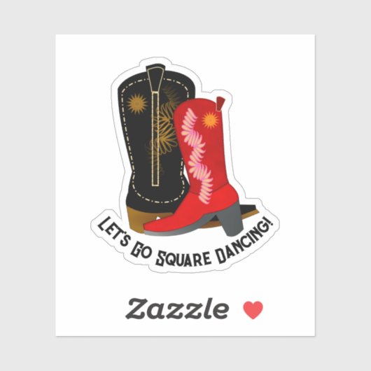 Square Dancing Boots Sticker (Vel)