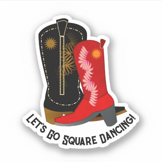 Square Dancing Boots Sticker (Voorkant)