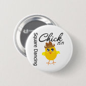 Square Dancing Chick Ronde Button 5,7 Cm (Voorkant /achterkant)