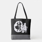 Square Dancing Country Dancers W / Fiddle Player Tote Bag (Achterkant)