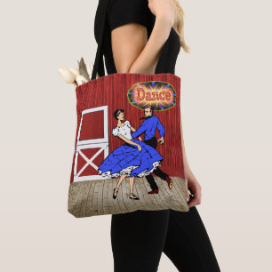 Square Dancing Couple Barn Dance Tote Bag