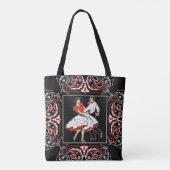 Square Dancing Couple Black Bandana Background Tote Bag (Achterkant)