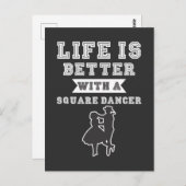 Square Dancing Couple Westerne Country Line Dancer Briefkaart (Voorkant / Achterkant)
