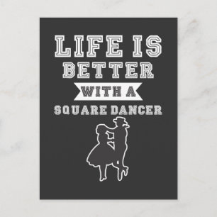 Square Dancing Couple Westerne Country Line Dancer Briefkaart