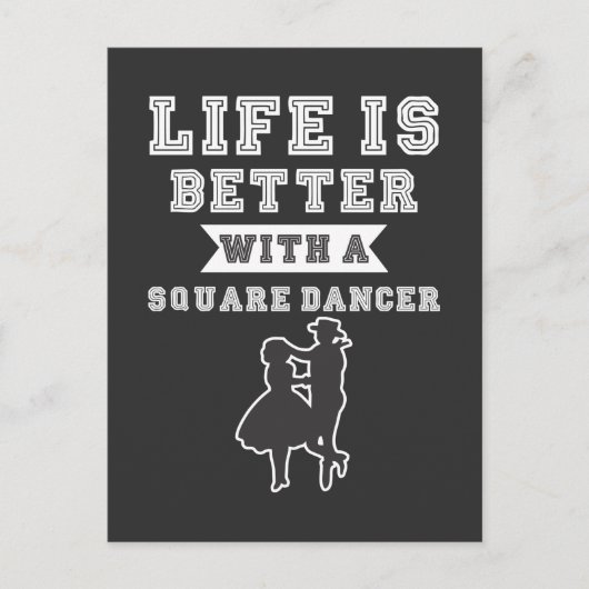 Square Dancing Couple Westerne Country Line Dancer Briefkaart (Voorkant)