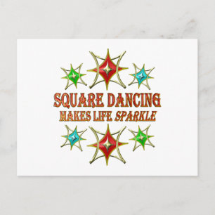 SQUARE DANCING FANCY STARS BRIEFKAART