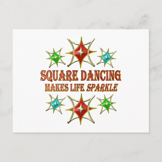 SQUARE DANCING FANCY STARS BRIEFKAART (Voorkant)