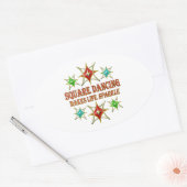 SQUARE DANCING FANCY STARS OVALE STICKER (Envelop)