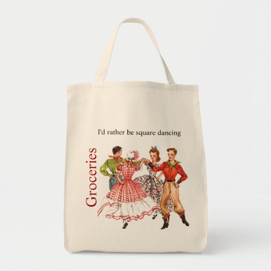 Square Dancing Grocery Bag Tote Bag (Voorkant)