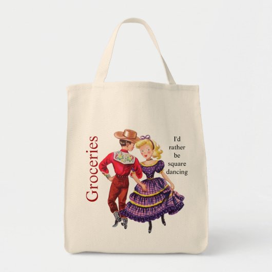 Square Dancing Grocery Bag Tote Bag (Voorkant)