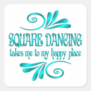 Square Dancing Happy Place Vierkante Sticker