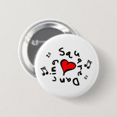 Square Dancing I Heart-Love Button (Voorkant /achterkant)