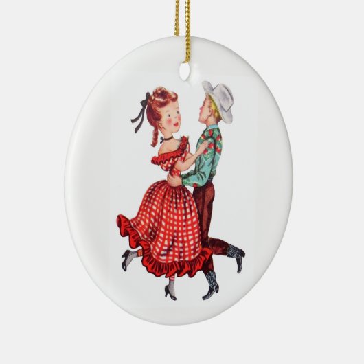Square Dancing Keramisch Ornament (Rechts)