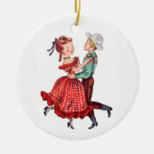 Square Dancing Keramisch Ornament (Voorkant)