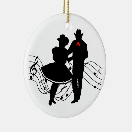 Square Dancing Keramisch Ornament (Rechts)