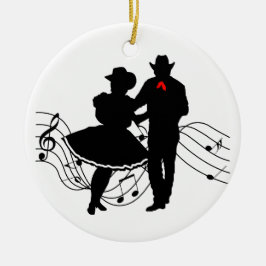 Square Dancing Keramisch Ornament