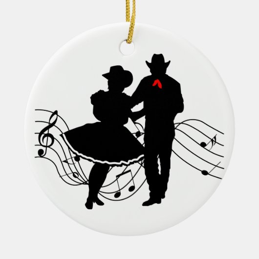 Square Dancing Keramisch Ornament (Voorkant)