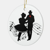Square Dancing Keramisch Ornament (Links)