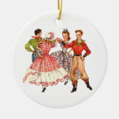 Square Dancing Keramisch Ornament (Voorkant)