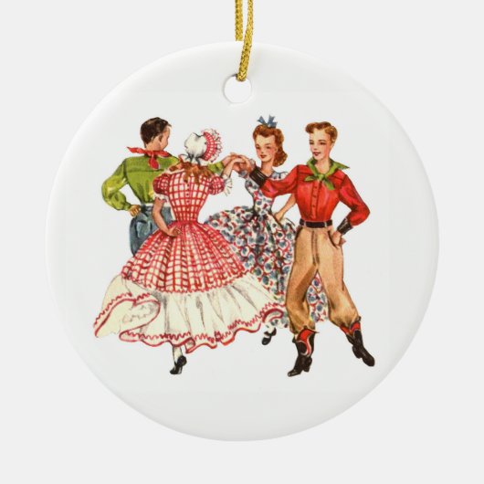 Square Dancing Keramisch Ornament (Voorkant)