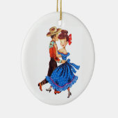 Square Dancing Keramisch Ornament (Rechts)